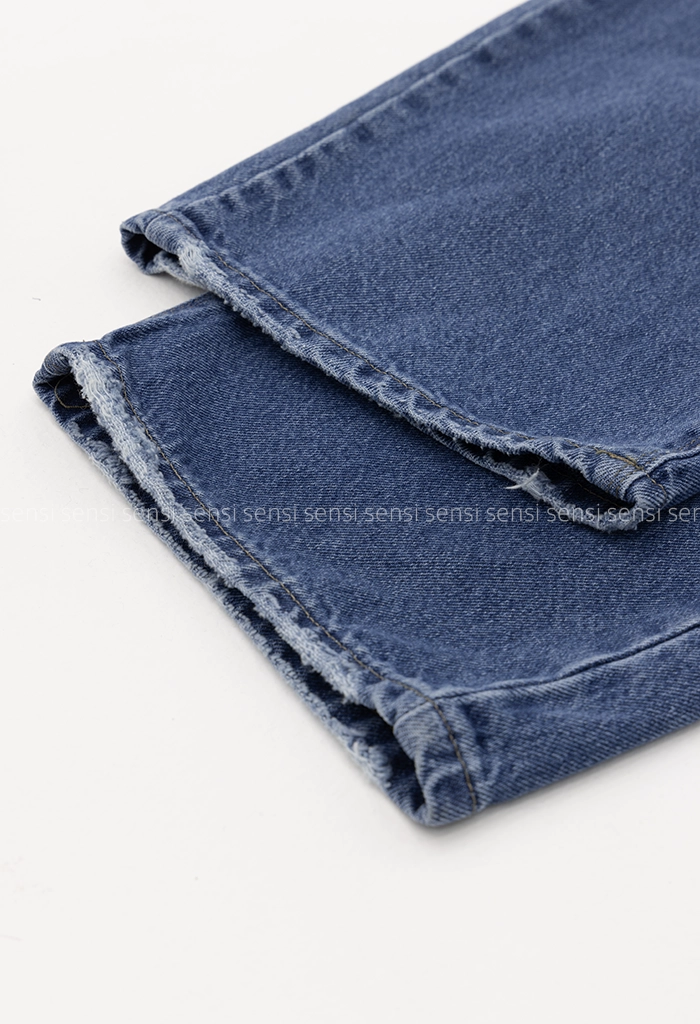 شلوار جین نیم بگ پشت کش کد1005166